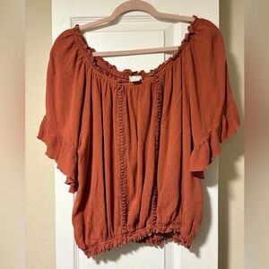 Free People rust peasant top